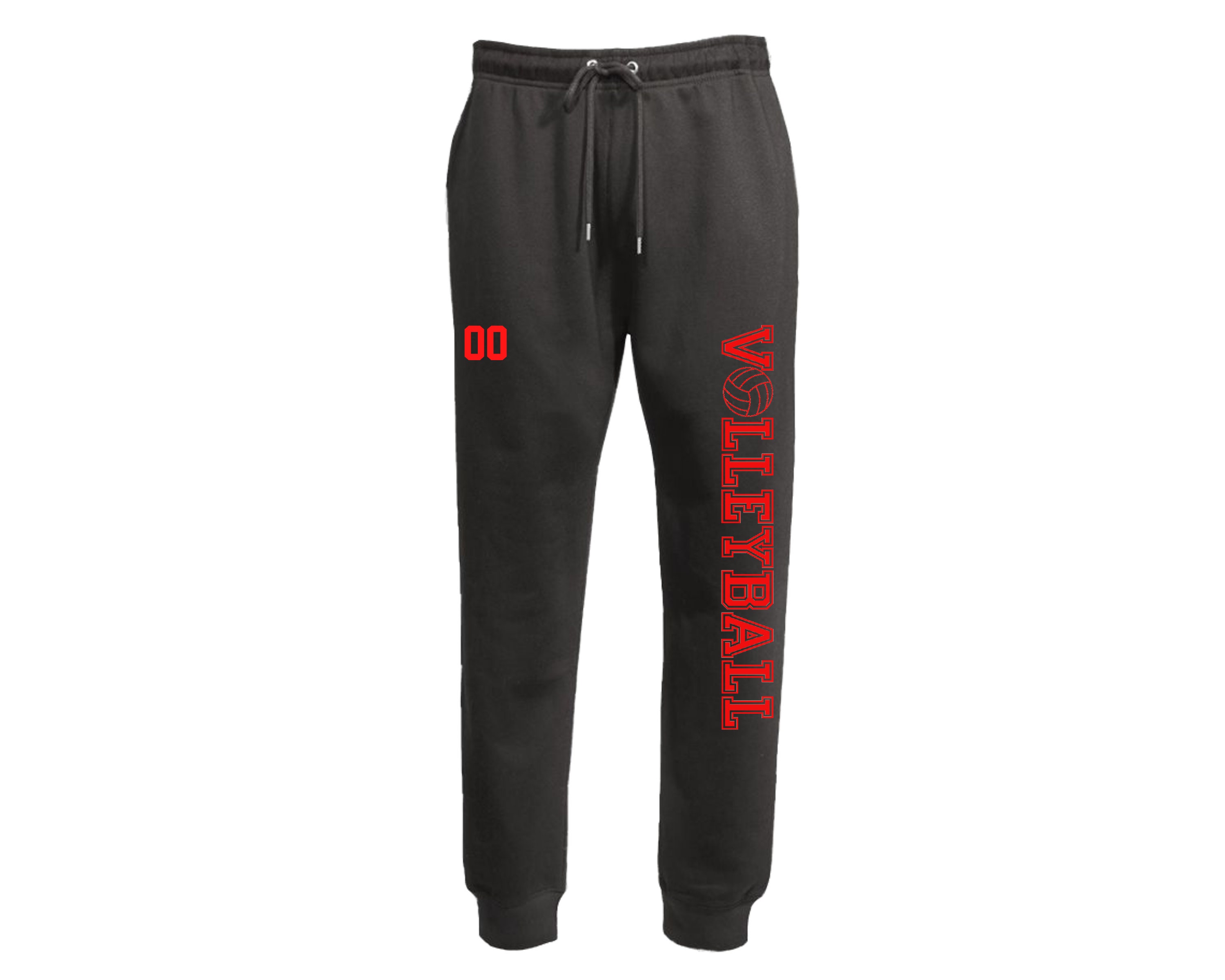 Customizable Volleyball Classic Black Joggers add Your - Etsy