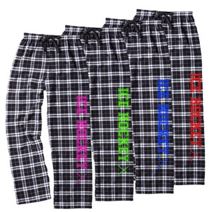 Ice Hockey Black and White Flannel Pants