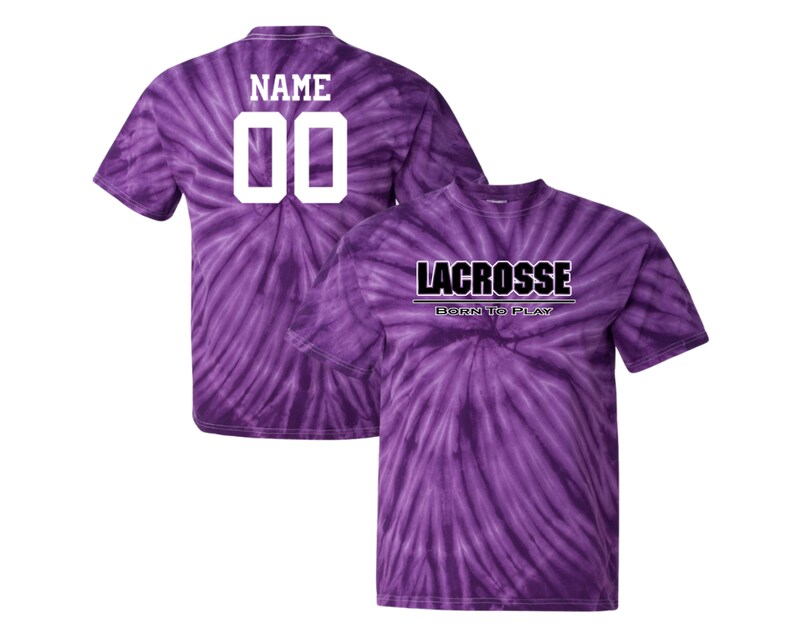 Customizable Lacrosse Tie Dye Tshirt Born to Play Logo Etsy