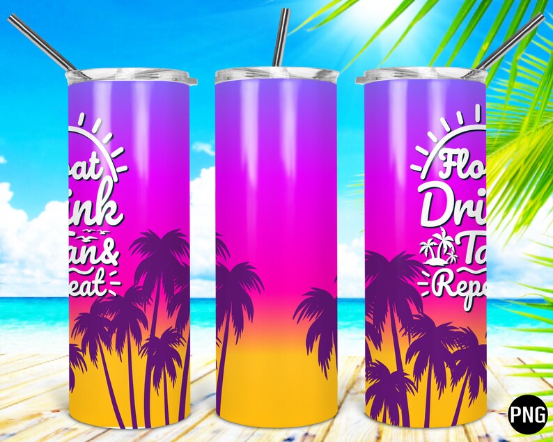 Float Drink Tan Repeat/20 Oz Skinny Tumbler Wrap straight & Etsy