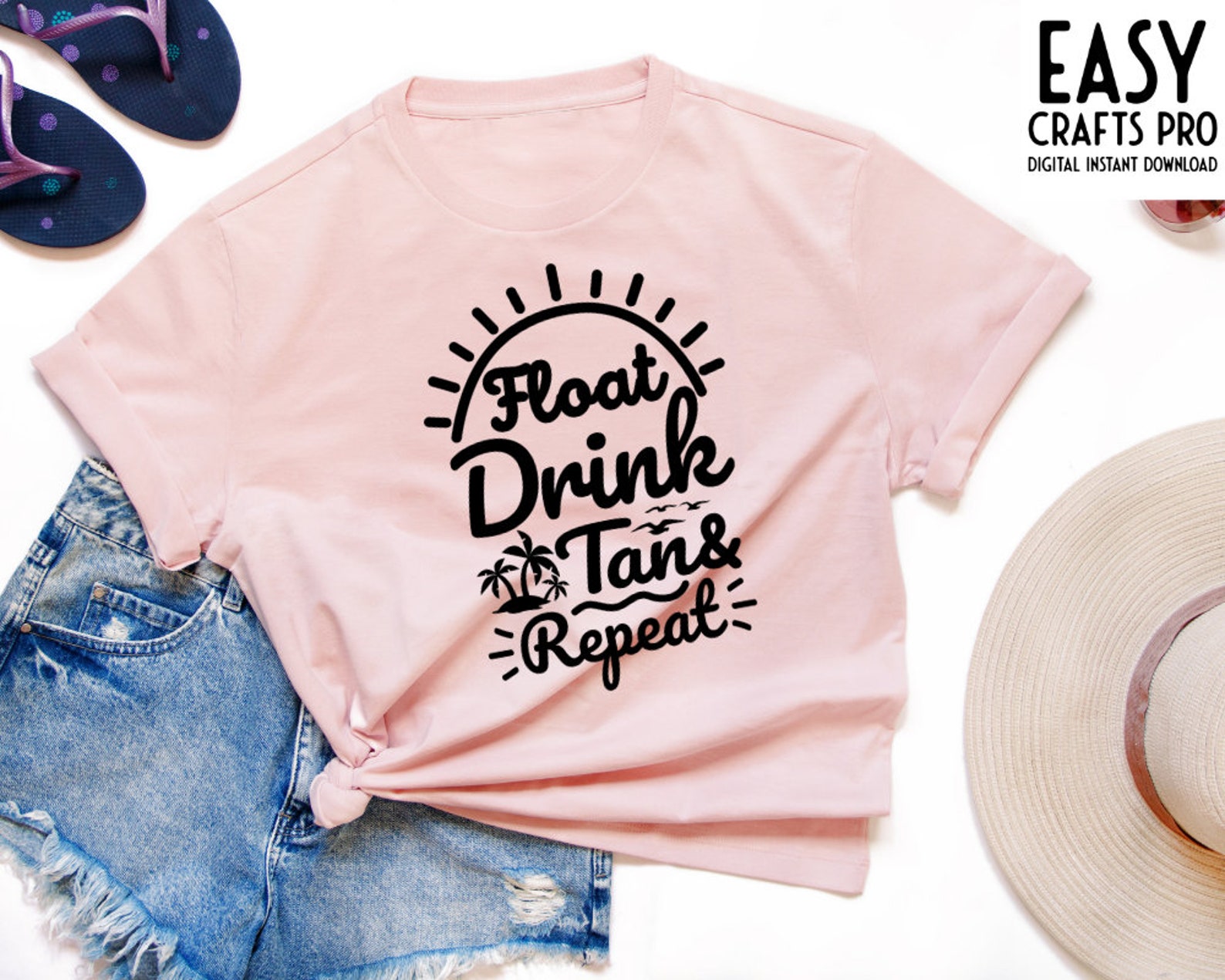 Float Drink Tan Repeat SVG PNG Cricut Sublimation Summer Etsy Canada