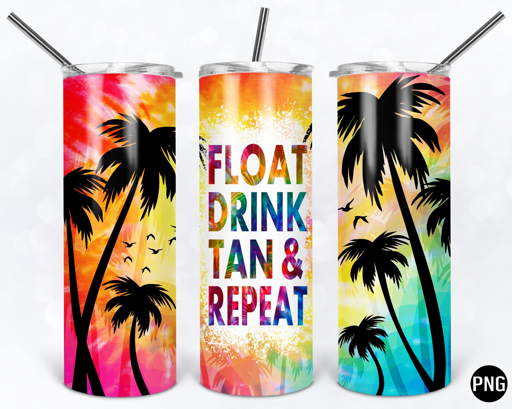 Float Drink Tan & Repeat Tumbler Wrap Design 4 PNG Files Etsy