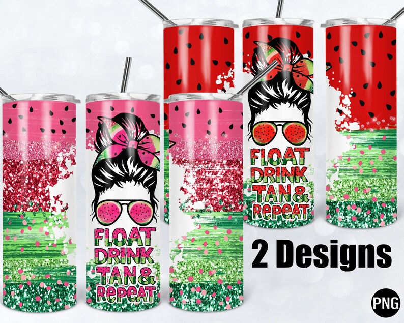 Float Drink Tan Repeat Tumbler Wrap PNG File Sublimation for Etsy