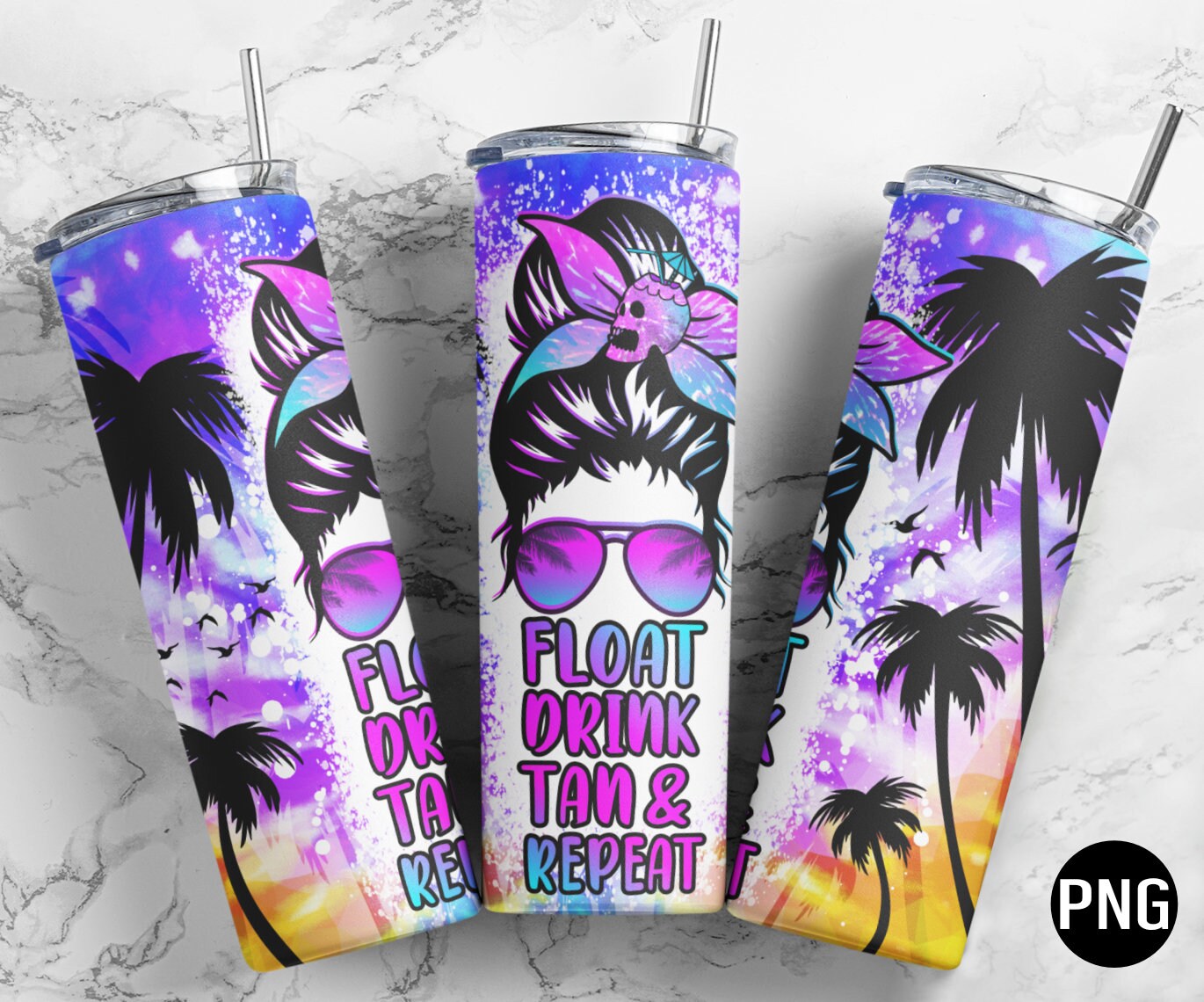 Float Drink Tan & Repeat Tumbler Wrap Design 3 PNG Files Etsy