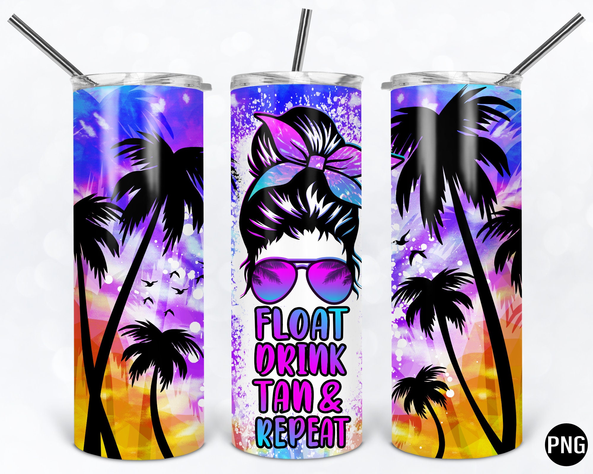 Float Drink Tan & Repeat Tumbler Wrap Design 3 PNG Files Etsy