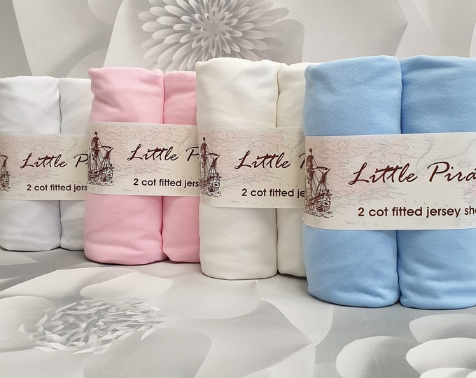 2 X Baby Cot Fitted Sheets 60x120 100 Cotton Jersey Etsy