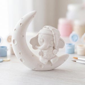 Paint Your Own Elephant Moon Craft Kit – Plaster Figurine Kids Activity