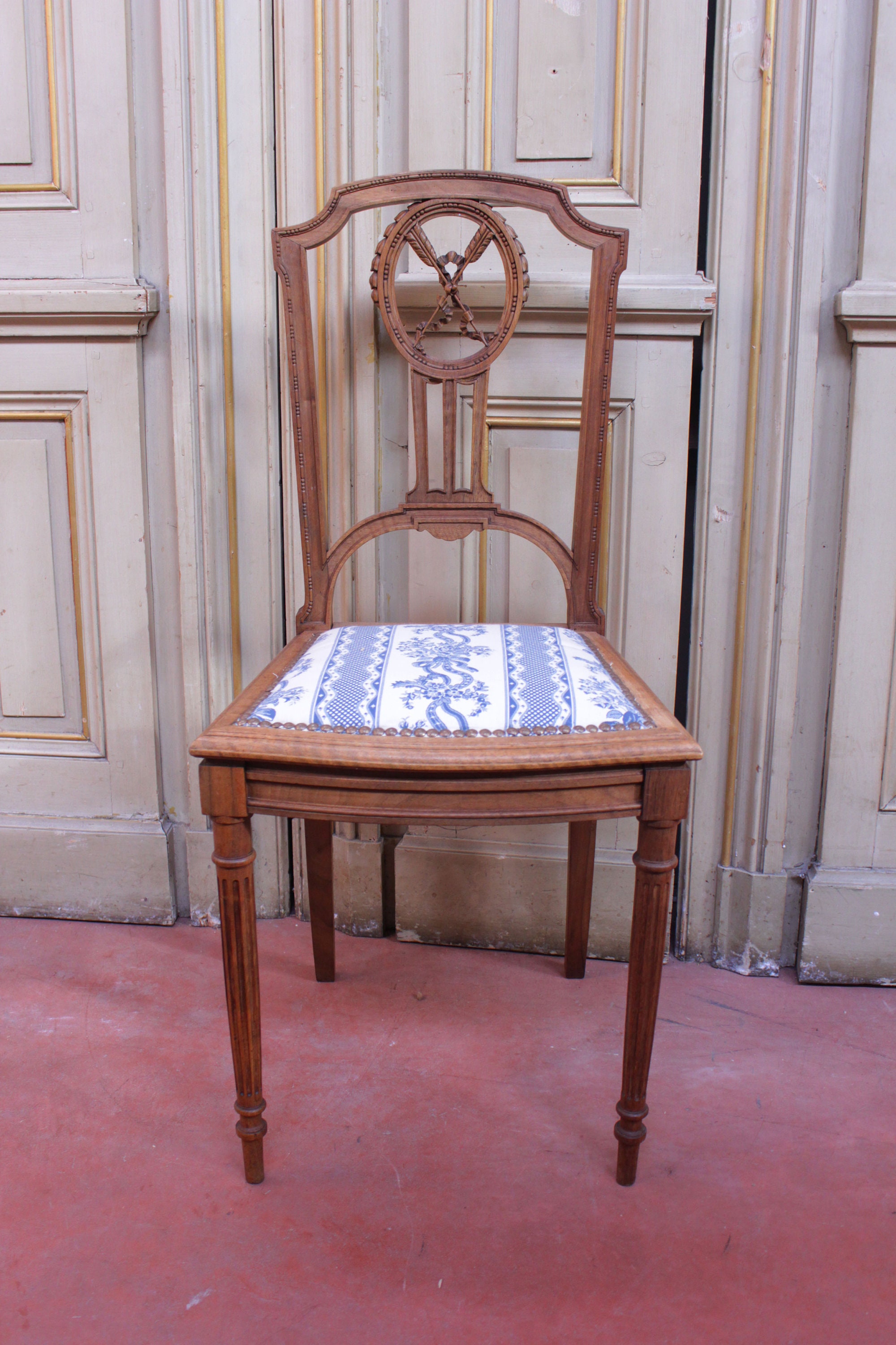 Chaises en Bois Assises Refaites Crin Traditionnel