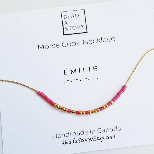 Dainty Name Necklace, Custom Morse Code Necklace, Personalized Gift for Mom, Sister, Best Friend, Girl Friend, Maid of Honor, Bridesmaids