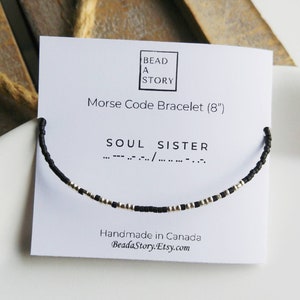 Morse Code Bracelet, Custom Beaded Silver Bracelet, Personalized Bracelet for Sister, Girl Friend, Christmas Gift for Best Friends