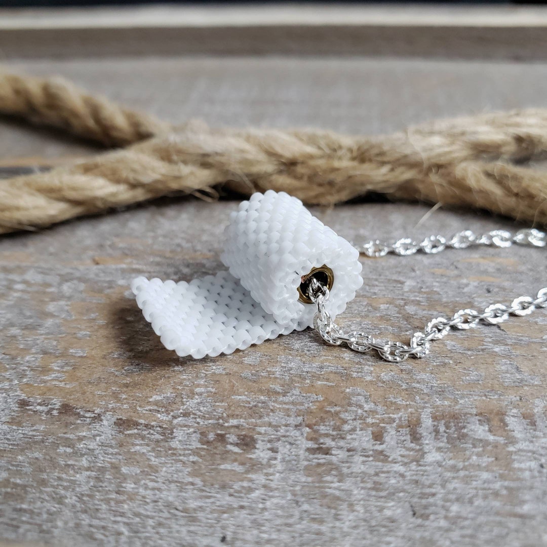 Toilet Paper Necklace With Beaded Pendant Toilet Roll Funny Etsy