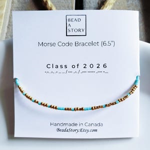 Morse Code Bracelet, Graduation Gift for Her, Personalized Gift for Daughter, Sister, Niece, Cousin, Best Friend, Classmate, Class of 2026