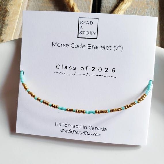 Morse Code Bracelet, Graduation Gift for Her, Personalized Gift for Daughter, Sister, Niece, Cousin, Best Friend, Classmate, Class of 2026