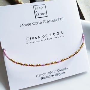 Morse Code Bracelet, Graduation Gift for Her, Personalized Gift for Daughter, Sister, Niece, Cousin, Best Friend, Classmate, Class of 2025