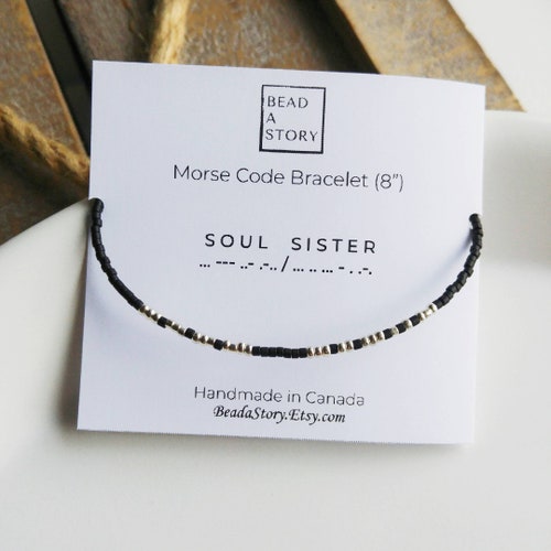 Pulsera con código Morse, pulsera de plata con cuentas personalizada, regalo personalizado para hermana, novia, mejores amigas, amigas de toda la vida.