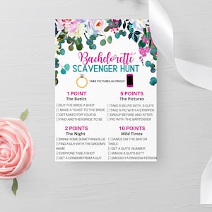 BACHELORETTE PARTY GAME, Bachelorette Party Scavanger Hunt Game, Printable Bachelorette Party Games, Photo Scavenger Hunt, Instant Download