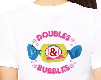Design per maglietta Doubles and Bubbles, maglietta da baseball, maglietta da baseball divertente, PNG, file digitale, sublimazione