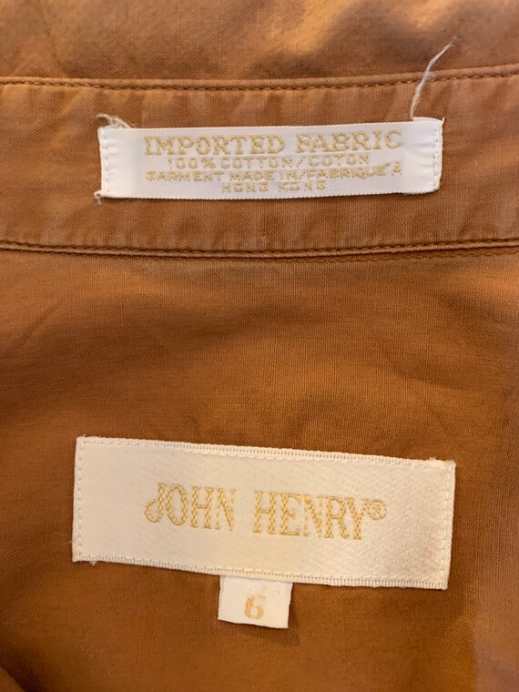 Vintage John Henry Brand Brown Long Sleeve Cotton… - image 10