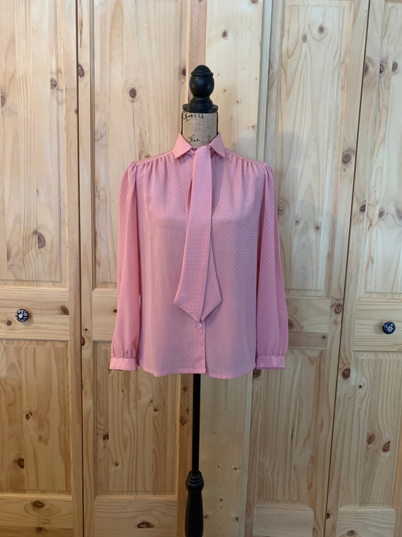 Vintage Tan Jay Brand Pink long sleeve Blouse with