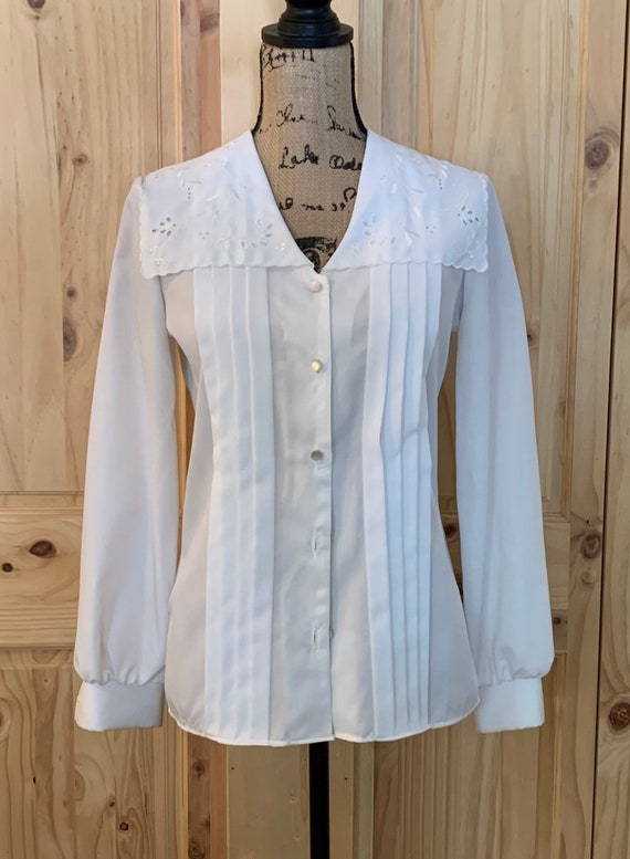 Vintage Terry Chicago White Long Sleeve Blouse