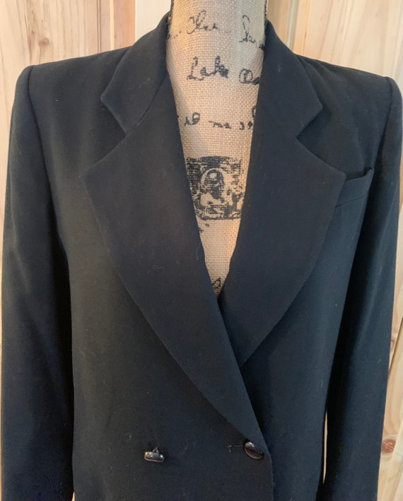 Vintage Suit, Galore Brand Black Wool Double Brea… - image 5