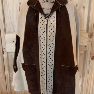 Vintage Light weight leather poncho.