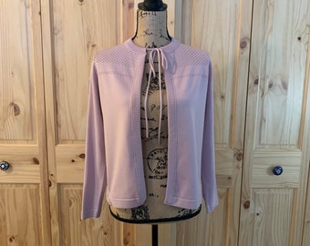 Vintage Givenchy Brand Open Front Mauve Cardigan Sweater