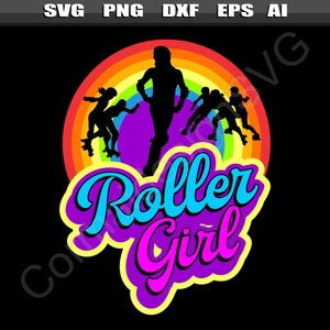 Rainbow Roller Girl svg, Roller Derby svg, Rolschaatsen svg, Rolschaatser, Rollerskating svg, Skater Girl svg, Skate, Rollerskate svg