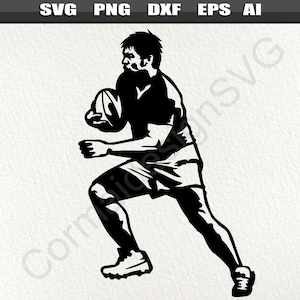 Rugby Silhouette Svg, männliche Rugby-Spieler Silhouette, Rugby Team Silhouette, Sport Svg-Dateien, SVG-Dateien für Cricut, digitaler Download, Clipart