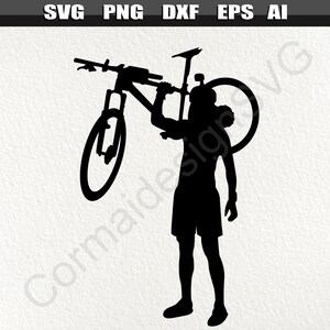 Radfahren oder Radfahren Svg, Fahrradfahrer Svg, Mountainbike Svg, Radfahrer Mountainbiker Svg, Silhouette SVG für Cricut, Fahrradfahren MTB SVG