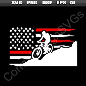 American Flag Cycling Biking svg, Bmx Biker svg, Mountain Biker svg, Cyclist Mountain Biking svg, Cut and Print File, Bike Riding Cricut