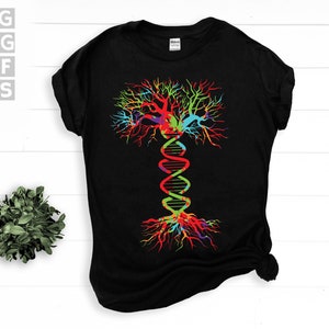 SVG, Png, Dxf, Eps - arbre de vie ADN double hélice art graphique, génétique, biologiste, étudiant en biologie - téléchargements numériques instantanés