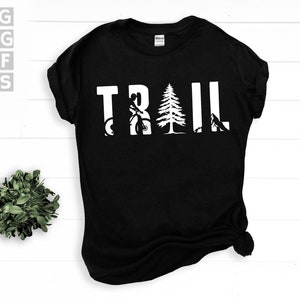 SVG, Png, Dxf, Eps - Trail Ride MTB, VTT, citation de vélo de montagne, dicton de vélo de montagne, téléchargements numériques instantanés de nature d'arbre