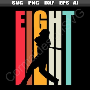 Acht Jahre alt Baseball Svg, 8. Geburtstag Baseball Svg, Drehen 8 Svg, Little League Baseball-Spieler, Jugend, Basball Geburtstag junge Svg, niedlich