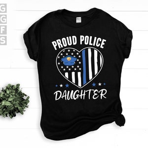 SVG, Png, Dxf, Eps - Figlia orgogliosa della polizia, Figlia di un agente di polizia, Forze dell'ordine, Thin Blue Line Girls Womens - download digitali