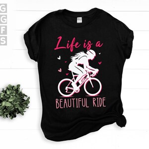SVG, Png, Dxf, Eps - Das Leben ist eine schöne Fahrt, Radsportzitat, Radsportspruch, Frau, Radfahrer, Mädchen, Fahrrad fahren, sofortige digitale Downloads