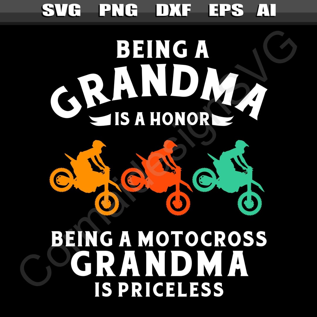 Motocross Grandma Heart Leggings Blue