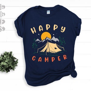 SVG, Png, Dxf, Eps - Happy Camper, Tienda de campaña, Citas de camping, Refranes de camping, Viaje de camping, Descargas digitales instantáneas de naturaleza al aire libre