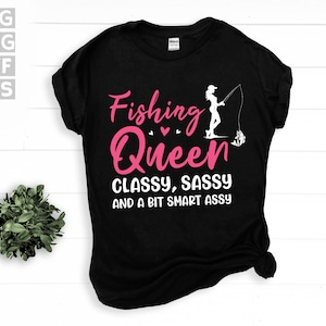 SVG, Png, Dxf, Eps - Reina de la pesca, Pescadora elegante y atrevida, Mujer pescadora, Pesca de mujeres, Descargas digitales instantáneas de pescado