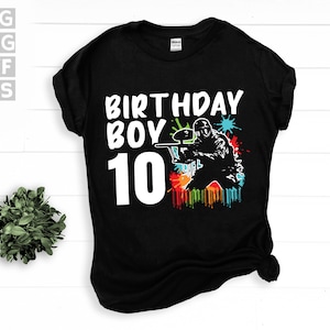 SVG, Png, Dxf, Eps - 10 Geburtstag Paintball Party, Geburtstagsparty unter dem Motto Paintball, 10 Jahre alter Junge Paintball, sofortige digitale Downloads