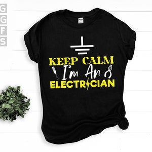 SVG, Png, Dxf, Eps - Mantenha a calma, sou um eletricista, citações engraçadas de eletricista, ferramentas para eletricista, ditado, humor masculino, downloads digitais instantâneos