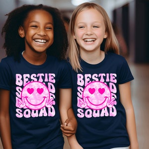 PNG DOWNLOAD - Bestie Squad PNG, Bestie Sublimatie, Matching Twin Day, Twinning, Spirit Week, Retro Smiley Face instant digitale downloads