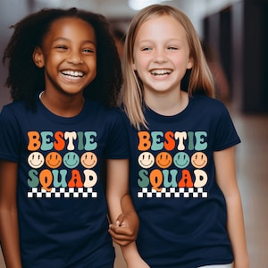 PNG DOWNLOAD - Bestie Squad PNG, Bestie Sublimation, Matching Twin Day, Twinning, Spirit Week, Retro Smiley Face downloads digitais instantâneos