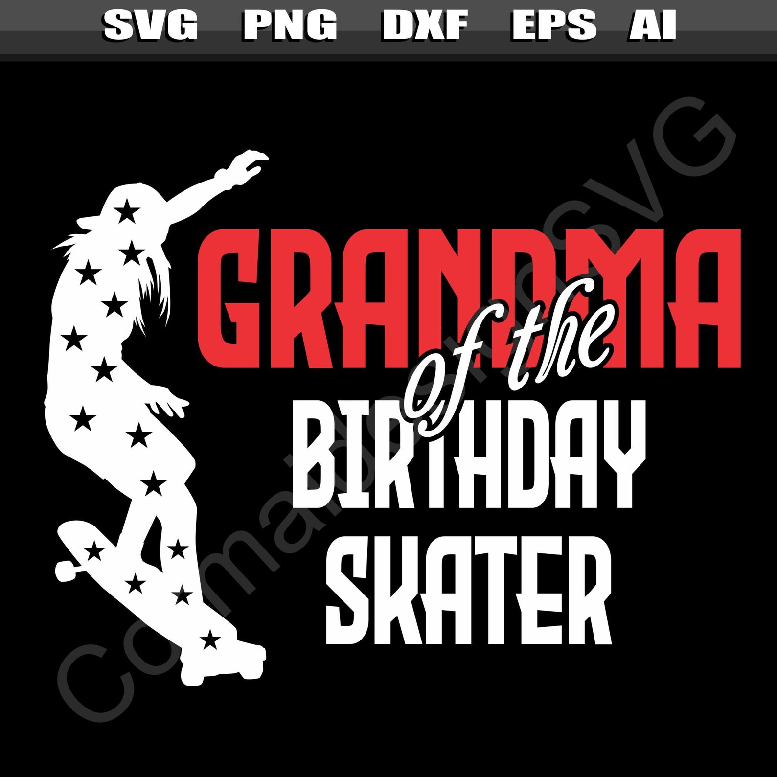 Birthday Skater Girl or Skater Boy Grandma SVG File Skater Etsy UK