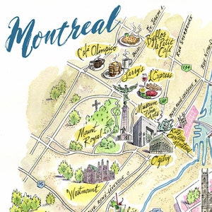 Imprimer de Montréal Canada, Carte de Montréal, Imprimerie d’art de Montréal, Giclée Print