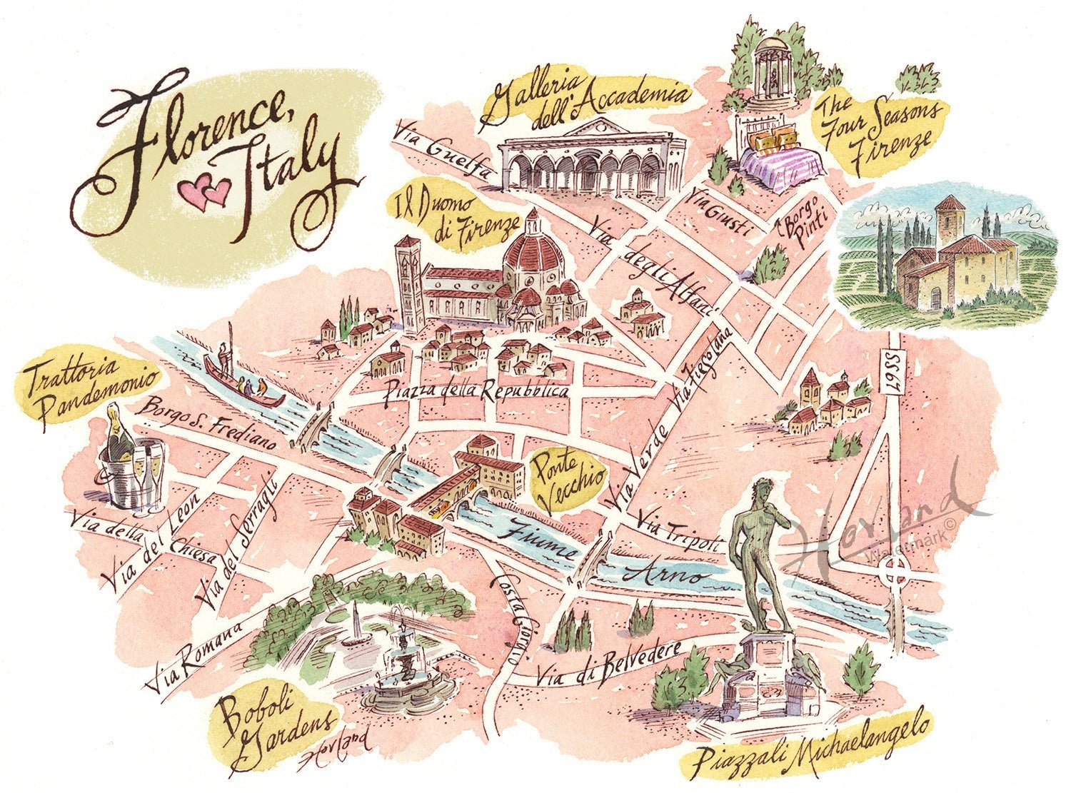 florence-italy-fine-art-print-gicl-e-print-tuscany-map-of-florence-etsy for Free Printable Map Of Florence Italy Florence Italy Fine Art Print, Giclée Print, Tuscany, Map of Florence - Etsy for Free Printable Map Of Florence Italy