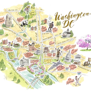 Hochwertige Karte Druck von Washington, DC, Washington D.C. Karte, Kartendruck von Washington, DC