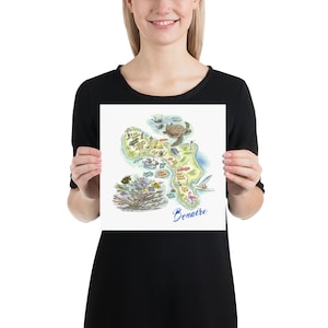 Color Print of Bonaire, the Island of Bonaire, Map of Bonaire image 5