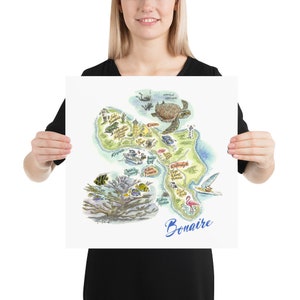 Color Print of Bonaire, the Island of Bonaire, Map of Bonaire image 7