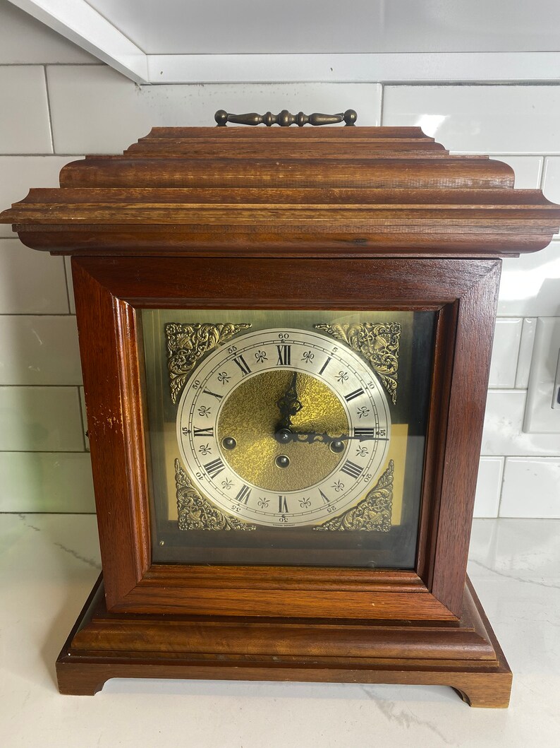 Frank Hermle Vintage Mantel Chine Clock Made in Germany Etsy